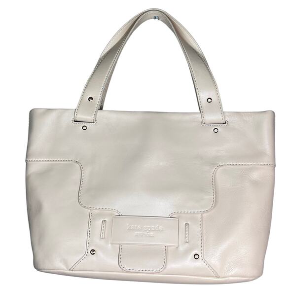 kate spade Handbags - Kate Spade Malea Savona cream leather zip top tote